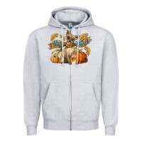Heather Grey Hello Autumn With Chihuahua Dog Zipper Hoodie - LillyAllenDesigns