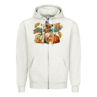 Oatmeal Heather Hello Autumn With Chihuahua Dog Zipper Hoodie - LillyAllenDesigns