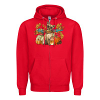 Red Hello Autumn With Chihuahua Dog Zipper Hoodie - LillyAllenDesigns