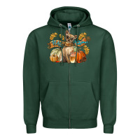Sports Green Hello Autumn With Chihuahua Dog Zipper Hoodie - LillyAllenDesigns