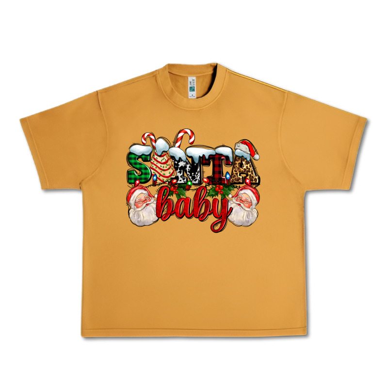 Santa Baby With Santa And Christmas Tree Cake Urban Heavy Tee by AdoDesignShop | Teevron