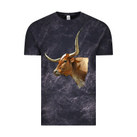 Cloud Black Texas Longhorn Cow Face Vintage Tee - LillyAllenDesigns