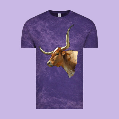 Texas Longhorn Cow Face Vintage Tee Designed By Lillyallendesigns