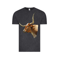 Vintage Black Texas Longhorn Cow Face Vintage Tee - LillyAllenDesigns