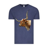 Vintage Denim Texas Longhorn Cow Face Vintage Tee - LillyAllenDesigns