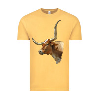Vintage Mustard Texas Longhorn Cow Face Vintage Tee - LillyAllenDesigns