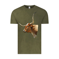 Vintage Olive Texas Longhorn Cow Face Vintage Tee - LillyAllenDesigns