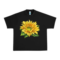 Black starburst greenburst sunflower Urban Heavy Tee - LillyAllenDesigns