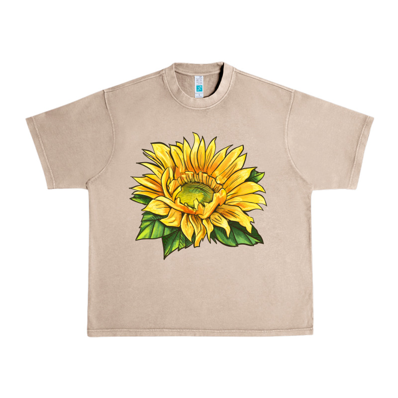 Starburst Greenburst Sunflower Urban Heavy Tee by LillyAllenDesigns | Teevron