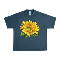 Midnight Navy starburst greenburst sunflower Urban Heavy Tee - LillyAllenDesigns