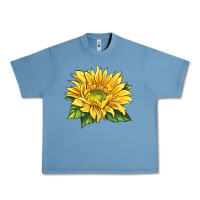 Pebble Blue starburst greenburst sunflower Urban Heavy Tee - LillyAllenDesigns