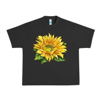 Pigment Black starburst greenburst sunflower Urban Heavy Tee - LillyAllenDesigns