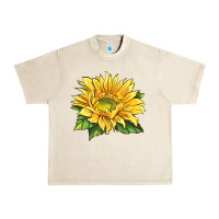 Sandshell starburst greenburst sunflower Urban Heavy Tee - LillyAllenDesigns