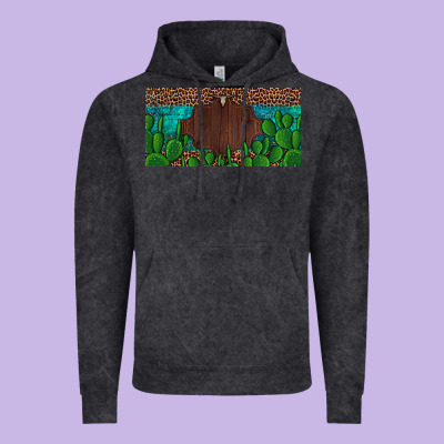 Western Cactus Leopard And Turquoise Custom Nametext License Plate Vintage Hoodie Designed By Artiststas