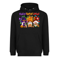 Black Hallothanksmas gnomes Heavyweight Hoodie - NancyCooperArtShop