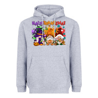 Heather Grey Hallothanksmas gnomes Heavyweight Hoodie - NancyCooperArtShop