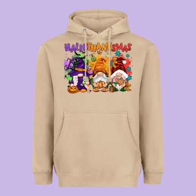 Hallothanksmas Gnomes Heavyweight Hoodie Designed By Nancycooperartshop