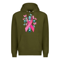 Army Green Cancer Cross Cancer Awareness Premium Hoodie - HowdyJamesFarm