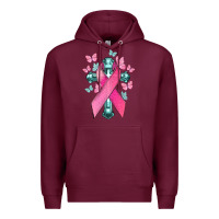 Burgundy Cancer Cross Cancer Awareness Premium Hoodie - HowdyJamesFarm