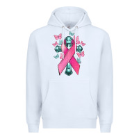 White Cancer Cross Cancer Awareness Premium Hoodie - HowdyJamesFarm
