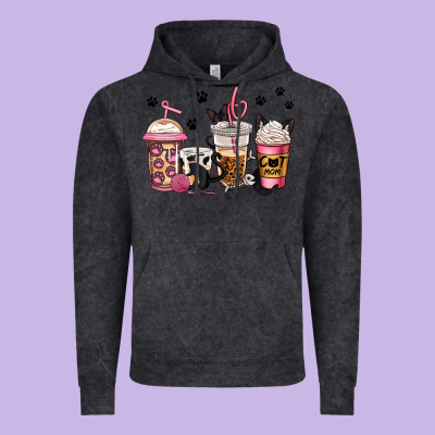Cat Mom Coffee Vintage Hoodie Designed By Jasminsmagicworld