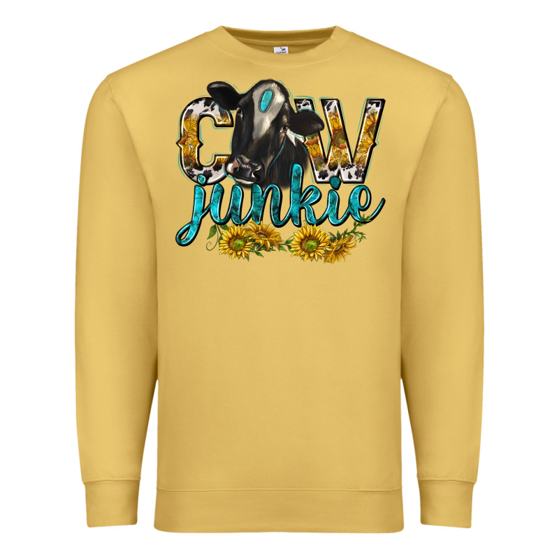 Cow Junkie With Cow Premium Sweatshirt by texasbilliewilder | Teevron
