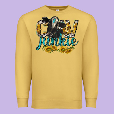 Cow Junkie With Cow Premium Sweatshirt Designed By Texasbilliewilder