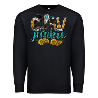 Black Cow Junkie with Cow Premium Sweatshirt - texasbilliewilder