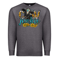 Charcoal Heather Cow Junkie with Cow Premium Sweatshirt - texasbilliewilder