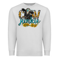 Dove Grey Cow Junkie with Cow Premium Sweatshirt - texasbilliewilder