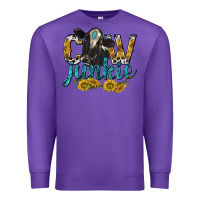 Purple Cow Junkie with Cow Premium Sweatshirt - texasbilliewilder