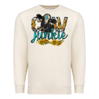 Sandshell Cow Junkie with Cow Premium Sweatshirt - texasbilliewilder