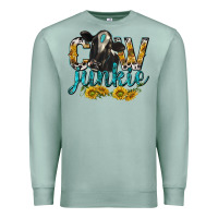 Seafoam Cow Junkie with Cow Premium Sweatshirt - texasbilliewilder