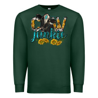Sports Green Cow Junkie with Cow Premium Sweatshirt - texasbilliewilder