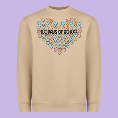100 Days Of School Heavyweight Sweatshirt Designed By Maliassmallbusiness