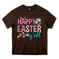 Chocolate Brown Happy Easter y'all Heavy Core Tee - Neo Western