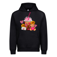 Black Valentines Day Frappe Coffee Urban Hoodie - FaDigitalArtStudio