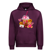 Mauve Wine Valentines Day Frappe Coffee Urban Hoodie - FaDigitalArtStudio