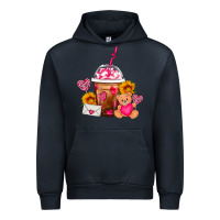 Navy Valentines Day Frappe Coffee Urban Hoodie - FaDigitalArtStudio
