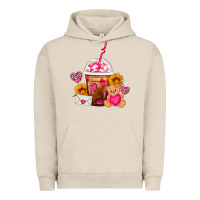 Pigment French Oak Valentines Day Frappe Coffee Urban Hoodie - FaDigitalArtStudio