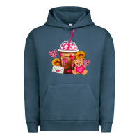 Pigment Midnight Navy Valentines Day Frappe Coffee Urban Hoodie - FaDigitalArtStudio