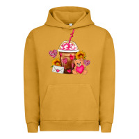 Pigment Peanut Butter Valentines Day Frappe Coffee Urban Hoodie - FaDigitalArtStudio