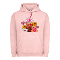 Pigment Salmon Valentines Day Frappe Coffee Urban Hoodie - FaDigitalArtStudio