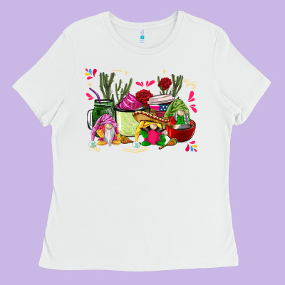 Mexican Gnomes With Coffee Cups Ladies Tee Designed By Cts Tumbler Store