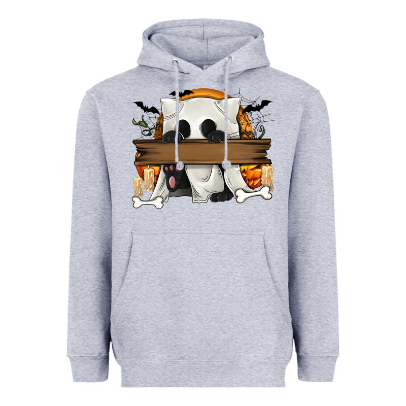 Personalized Halloween Ghost Cat Heavyweight Hoodie by texasbilliewilder | Teevron