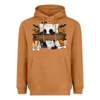 Meerkat Personalized Halloween Ghost Cat Heavyweight Hoodie - texasbilliewilder