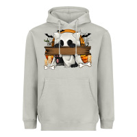 Moon Dust Personalized Halloween Ghost Cat Heavyweight Hoodie - texasbilliewilder