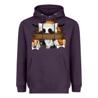 Plum Personalized Halloween Ghost Cat Heavyweight Hoodie - texasbilliewilder
