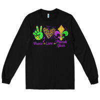 Black peace love mardi gras Long Sleeve Tee - JahusDesignShop