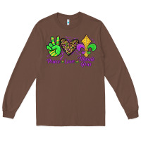 Chestnut peace love mardi gras Long Sleeve Tee - JahusDesignShop